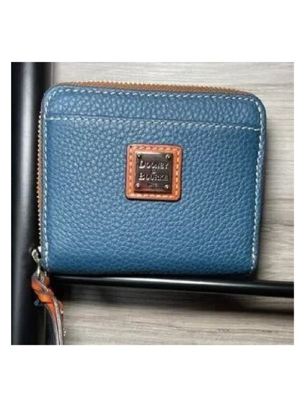 NWT- Dooney & Bourke Pebble Leather Small Zip Around Wallet, Jeans